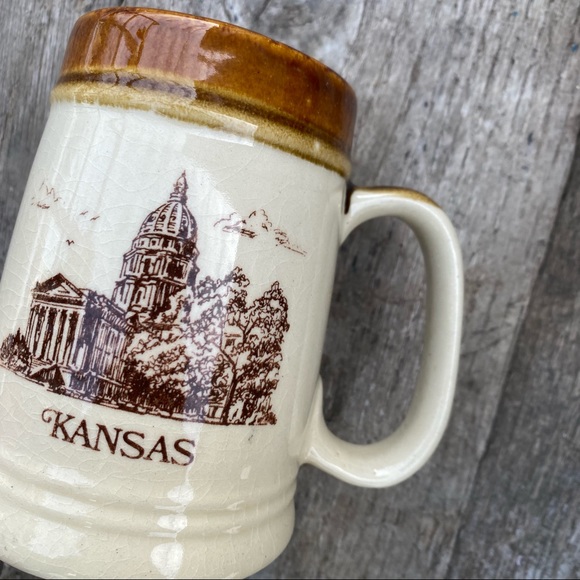 Vintage Brown Dripped Kansas Coffee Tea Mug